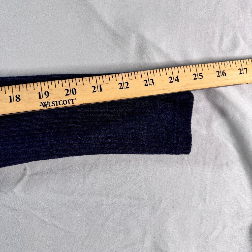 Gap Women's Long Sleeve sz Small Navy Ribbed Dress Midi Swing Stretch - Picture 8 of 8